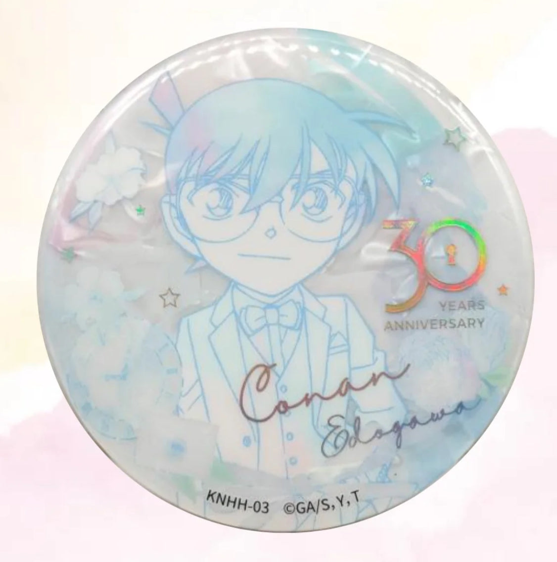 コナン KAYOU 30周年 白磁風缶バッジ