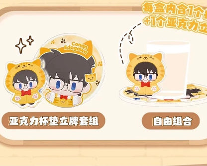 コナン  猫ずきん　アクリルコースタースタンド　
